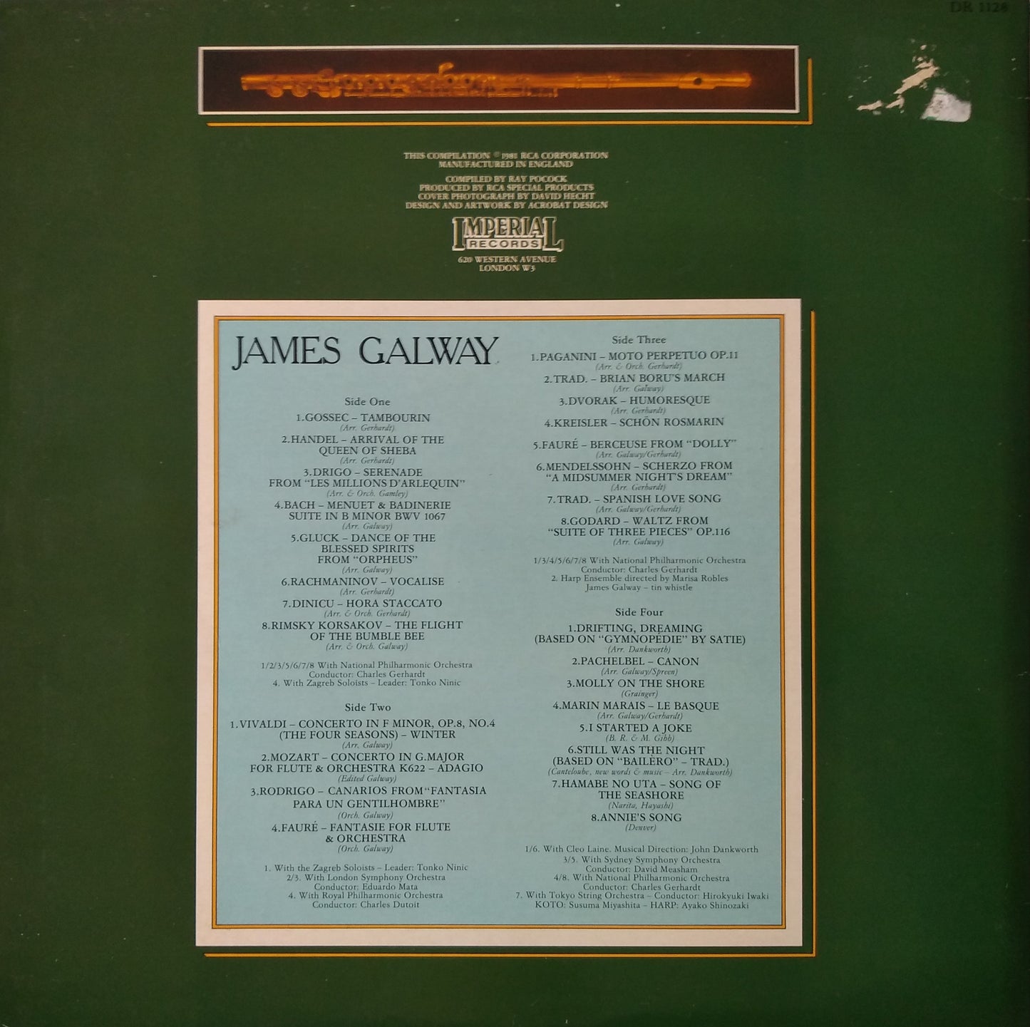 James Galway ‎– James Galway (Imperial 1981) 2x12" vinyl LP VG/VG