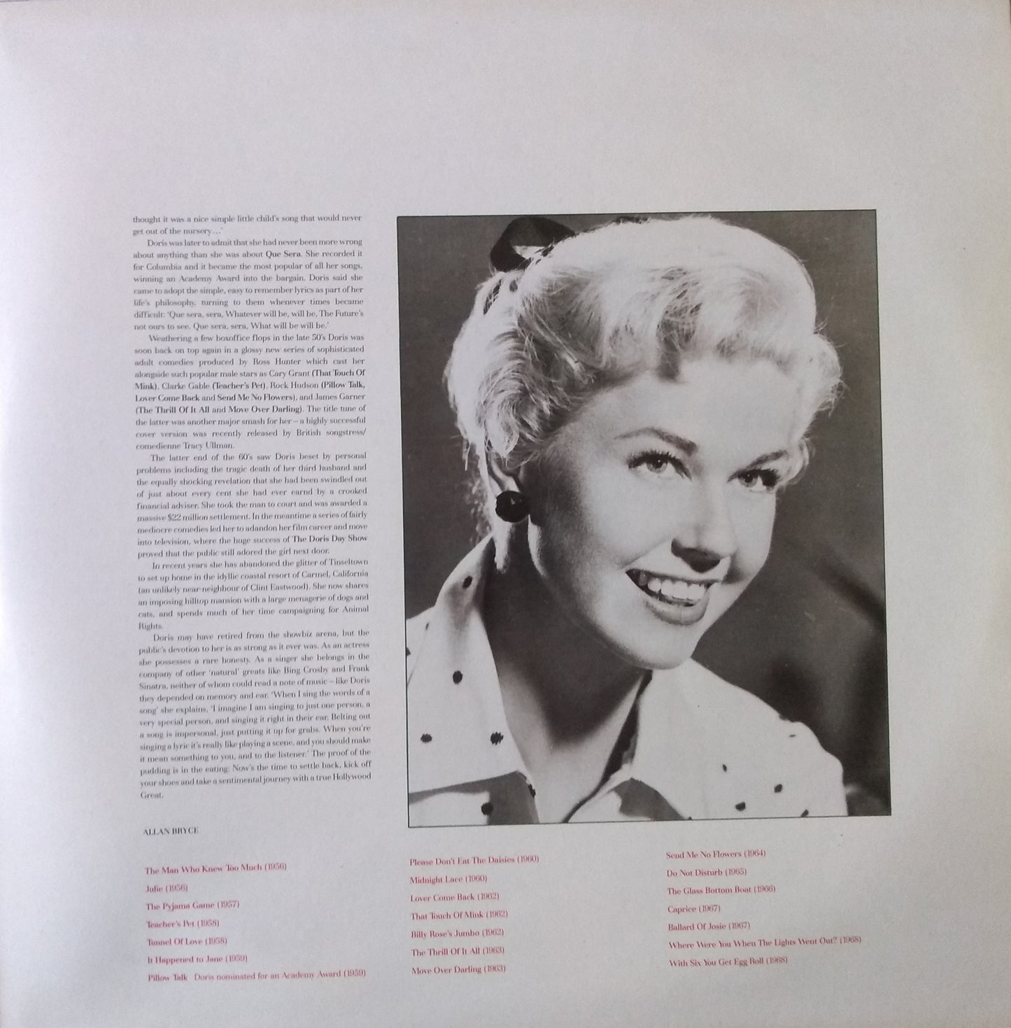 Doris Day – A Portrait Of Doris Day (Stylus Music 1989) 12" vinyl LP VG/VG compilation