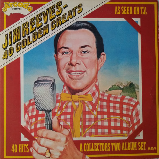 Jim Reeves ‎– 40 Golden Greats (Arcade 1975) 2x12" vinyl LP VG/VG