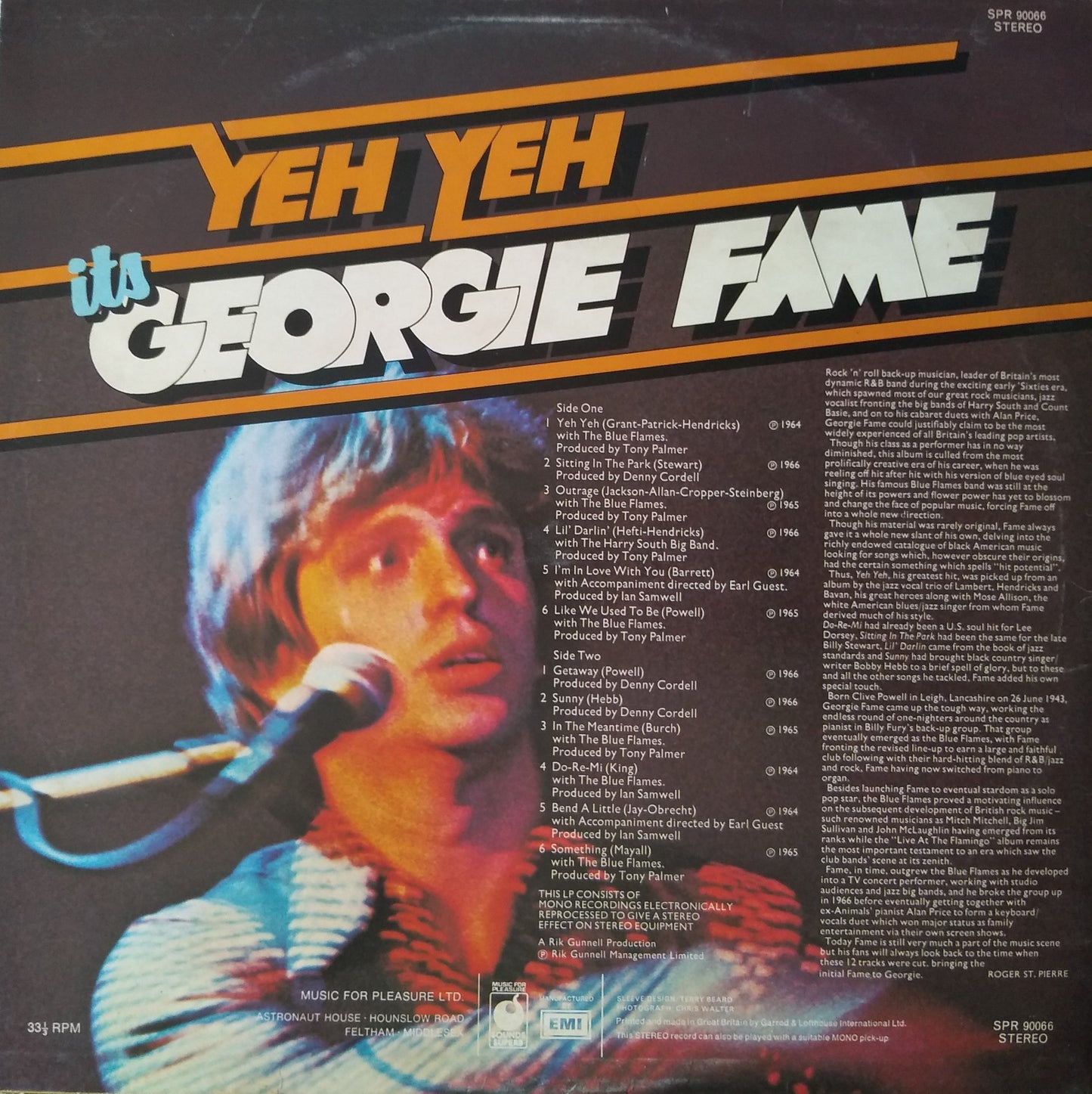 Georgie Fame ‎– Yeh, Yeh It's Georgie Fame (Sounds Superb) 12" vinyl LP VG/VG compilation