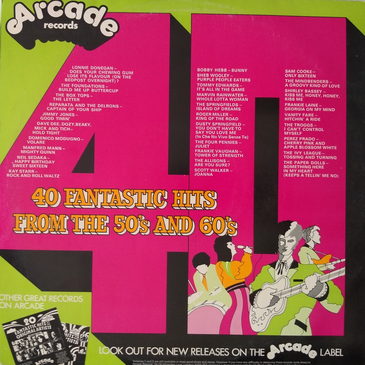 Various – 40 Fantastic Hits From The 50's And 60's (Arcade 1973) 2X12" vinyl LP VG/VG