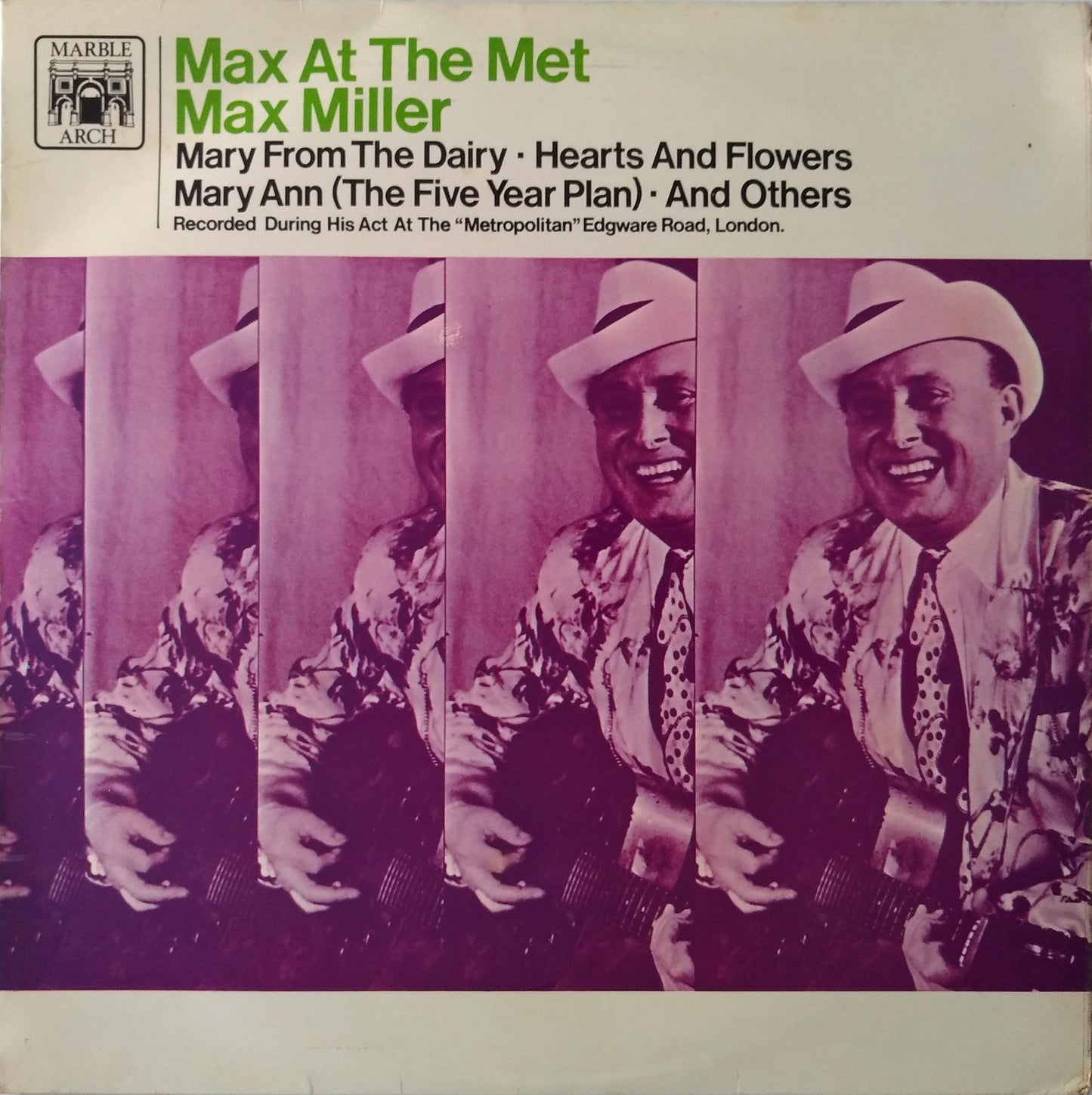 Max Miller ‎– Max At The Met (Marble Arch 1967) 12" vinyl LP reissue VG/VG
