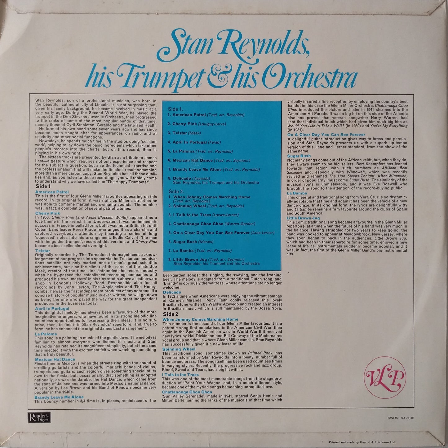 Stan Reynolds – The Happy Trumpeter (Readers Digest 1970) 12" vinyl LP VG/VG