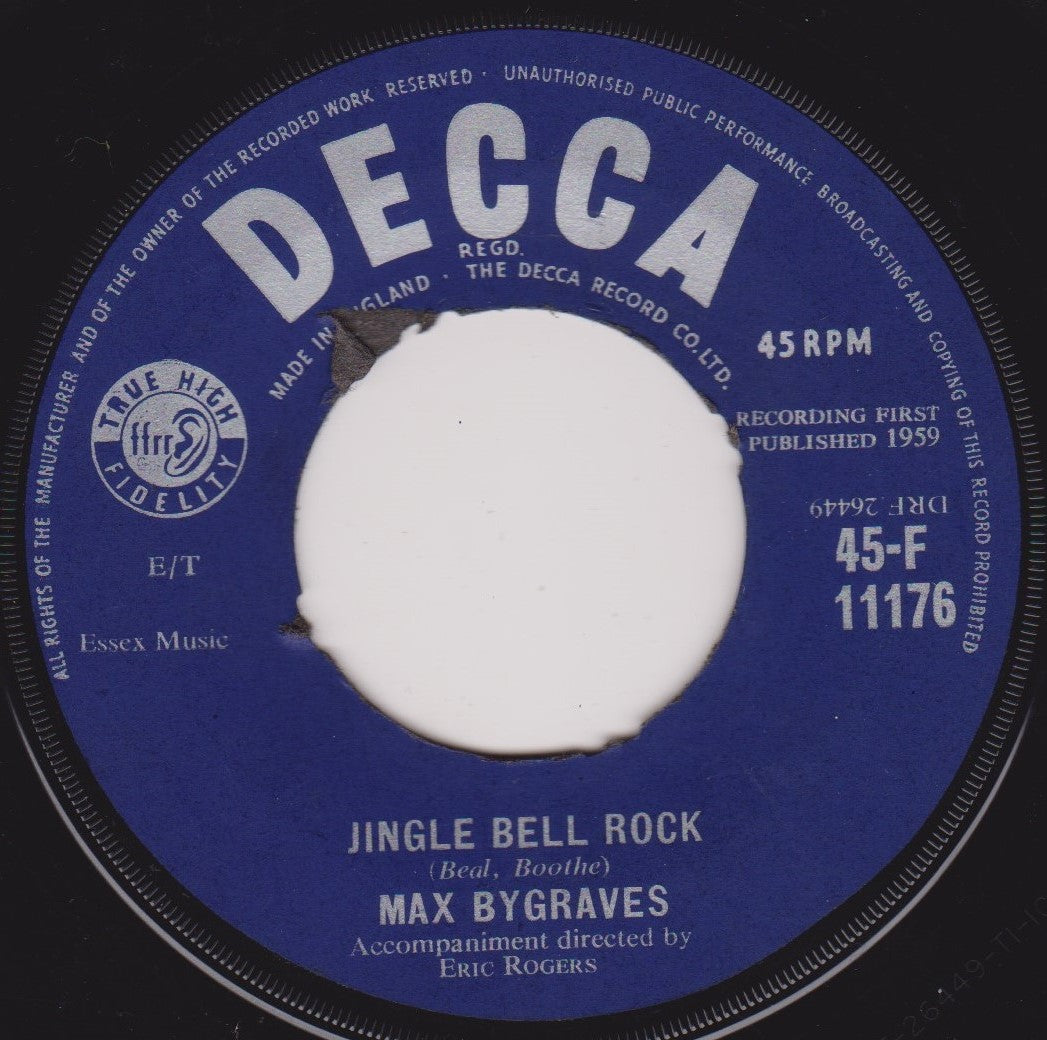 Max Bygraves ‎– Jingle Bell Rock (Decca 1959) 7" vinyl single VG/-