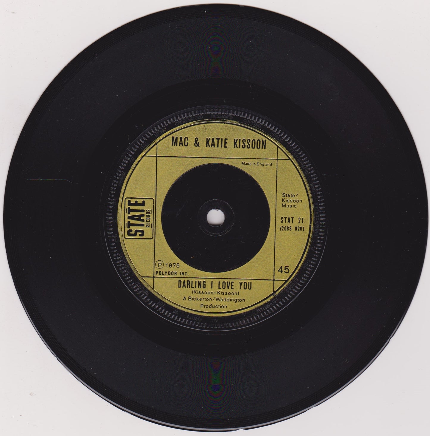 Mac And Katie Kissoon - The Two Of Us (State 1976) 7" vinyl single VG/VG