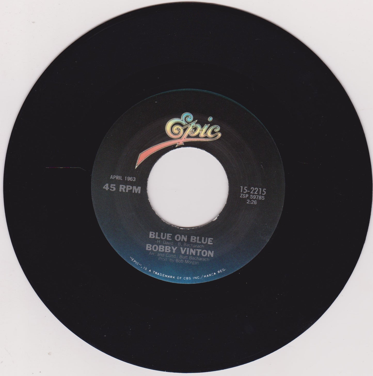 Bobby Vinton - Blue Velvet / Blue On Blue 7” vinyl US single VG/- jukebox