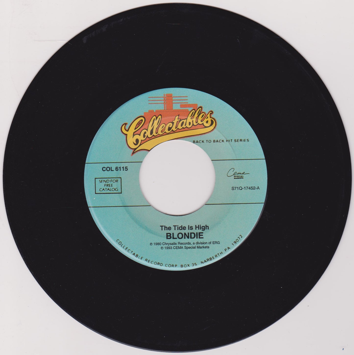 Blondie – The Tide Is High / Heart Of Glass 7" vinyl single US VG/- jukebox