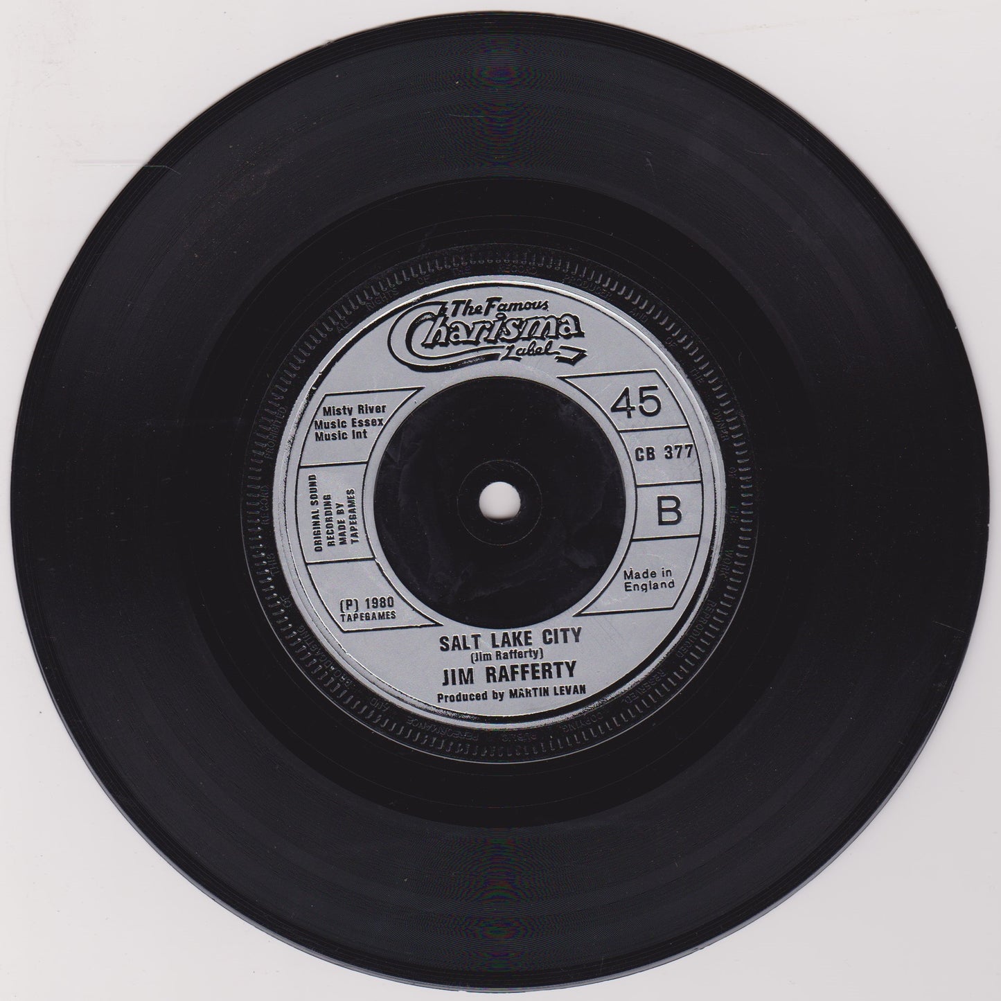 Jim Rafferty - The Bogeyman (Charisma 1980) 7" vinyl single VG/-