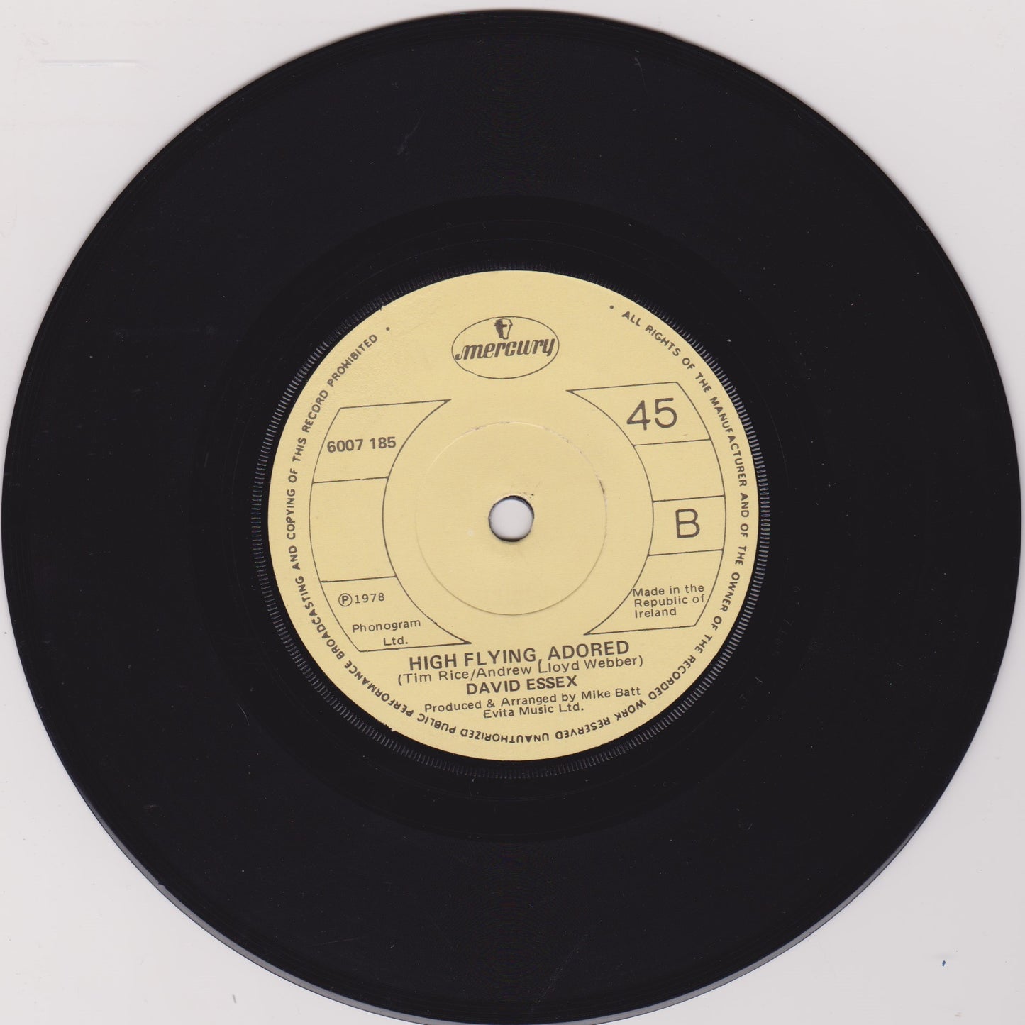 David Essex – Oh What A Circus (Mercury, 1978) 7" vinyl single VG/-