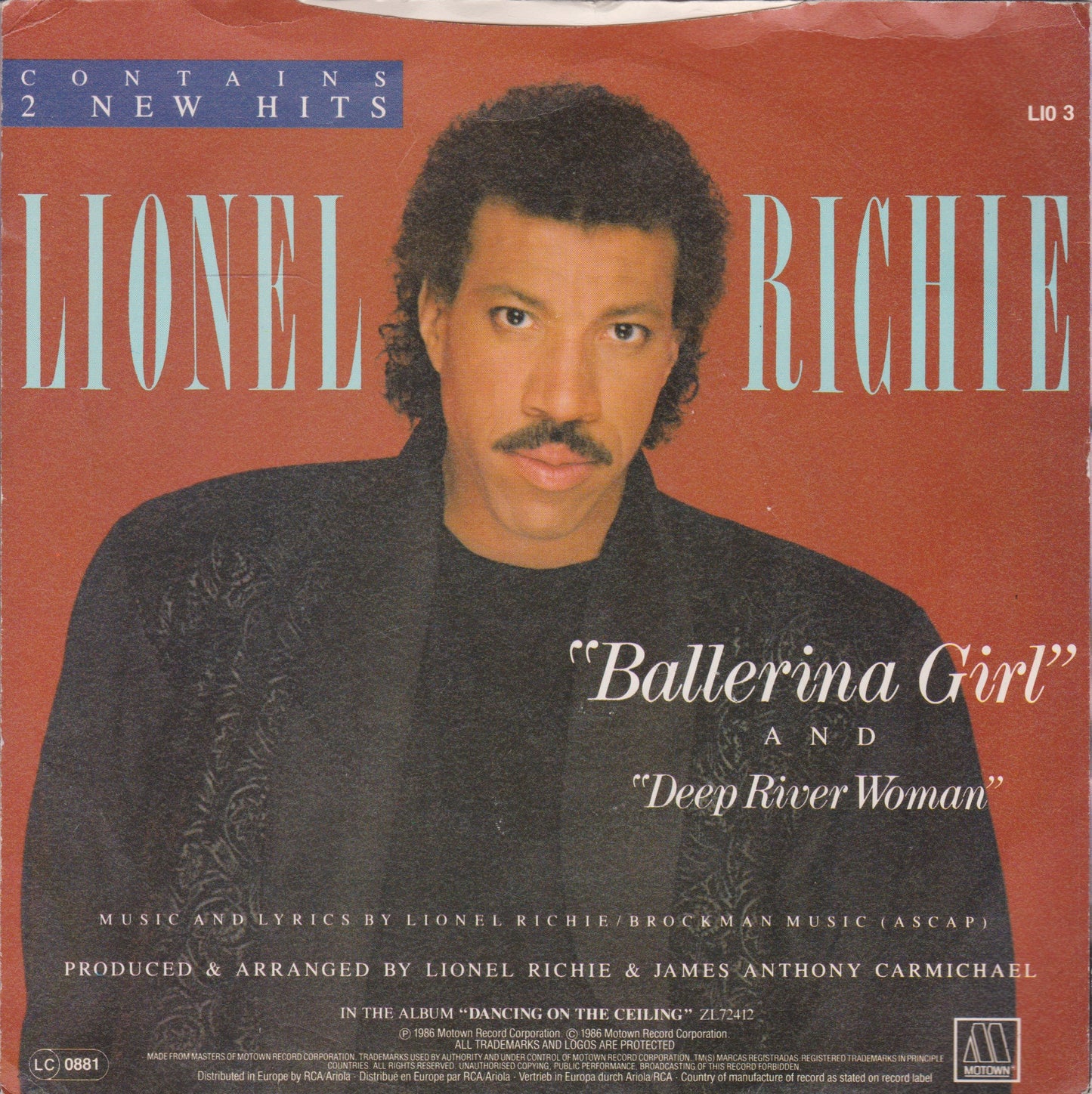 Lionel Richie – Ballerina Girl (Motown 1986) 7" vinyl P/S single VG/VG