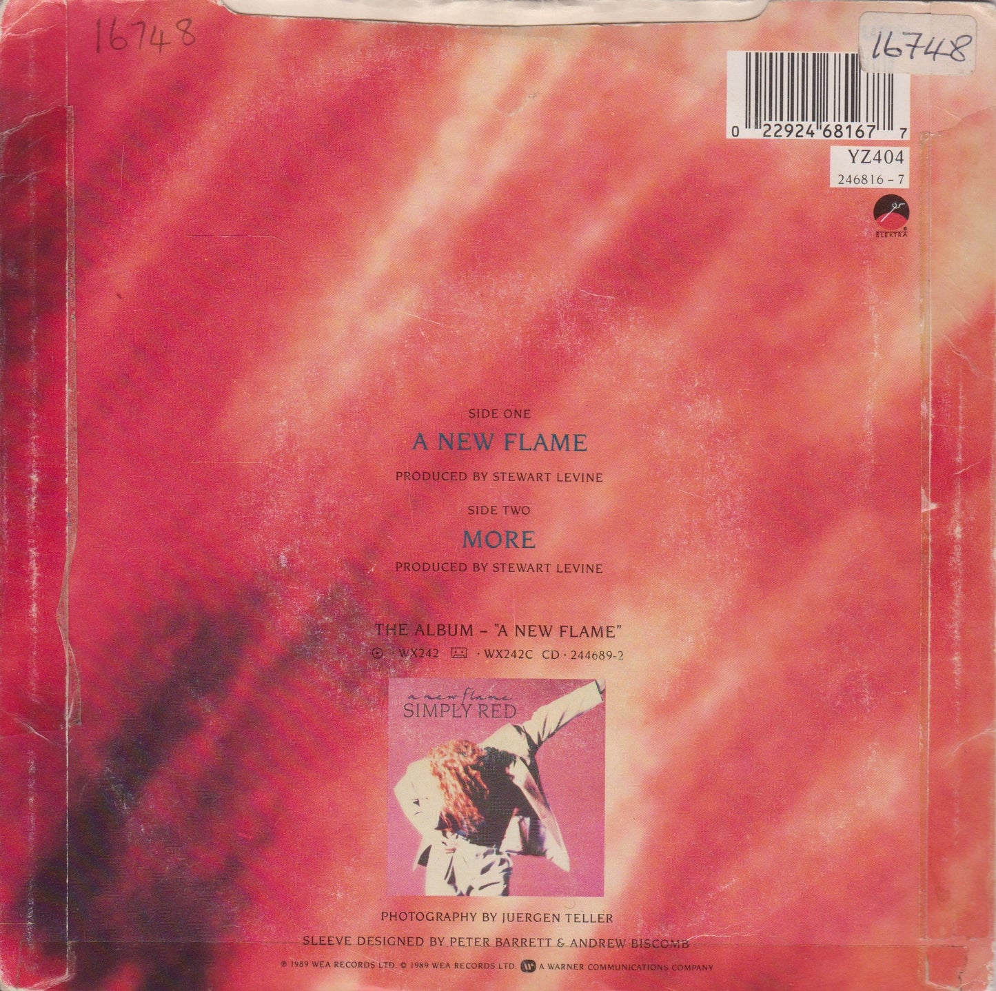 Simply Red – A New Flame (WEA 1989) 7" vinyl P/S single VG/VG
