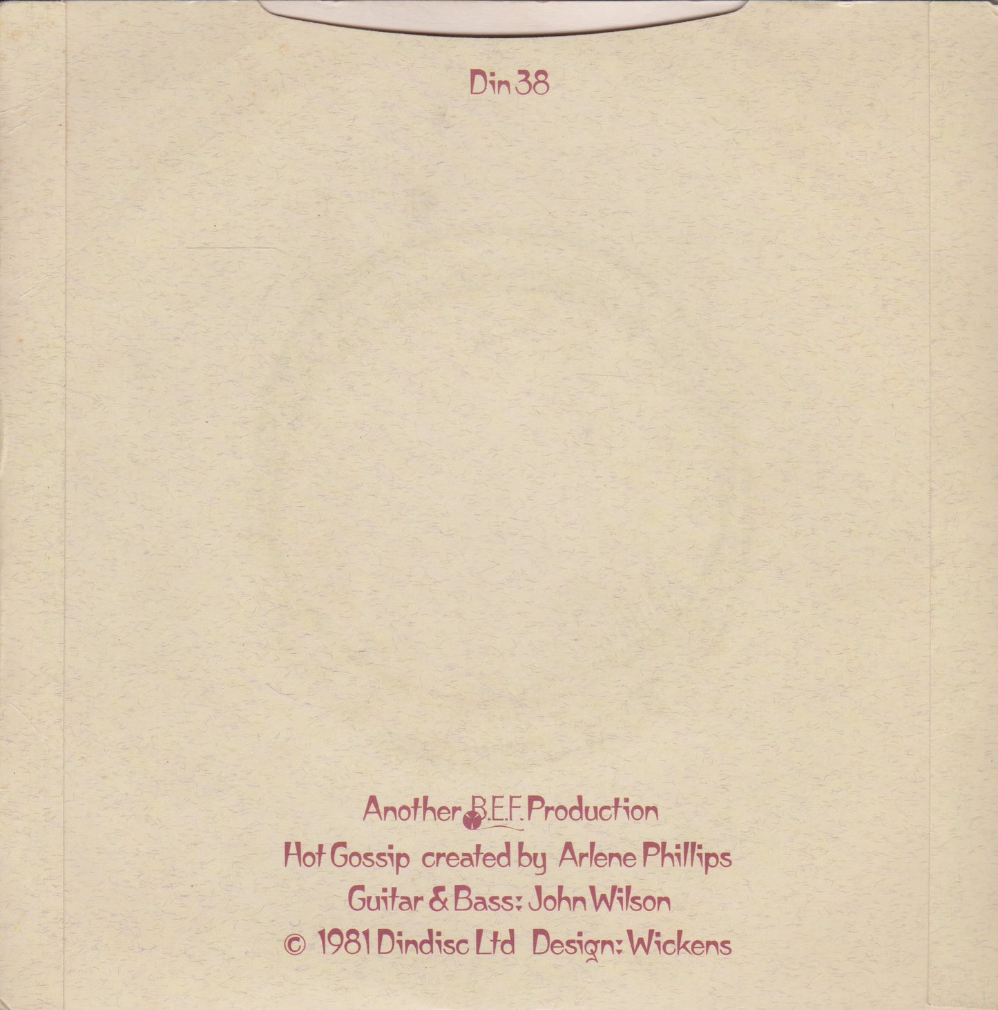 Hot Gossip – Soul Warfare (Dindisc 1982) 7" vinyl P/S single VG/VG