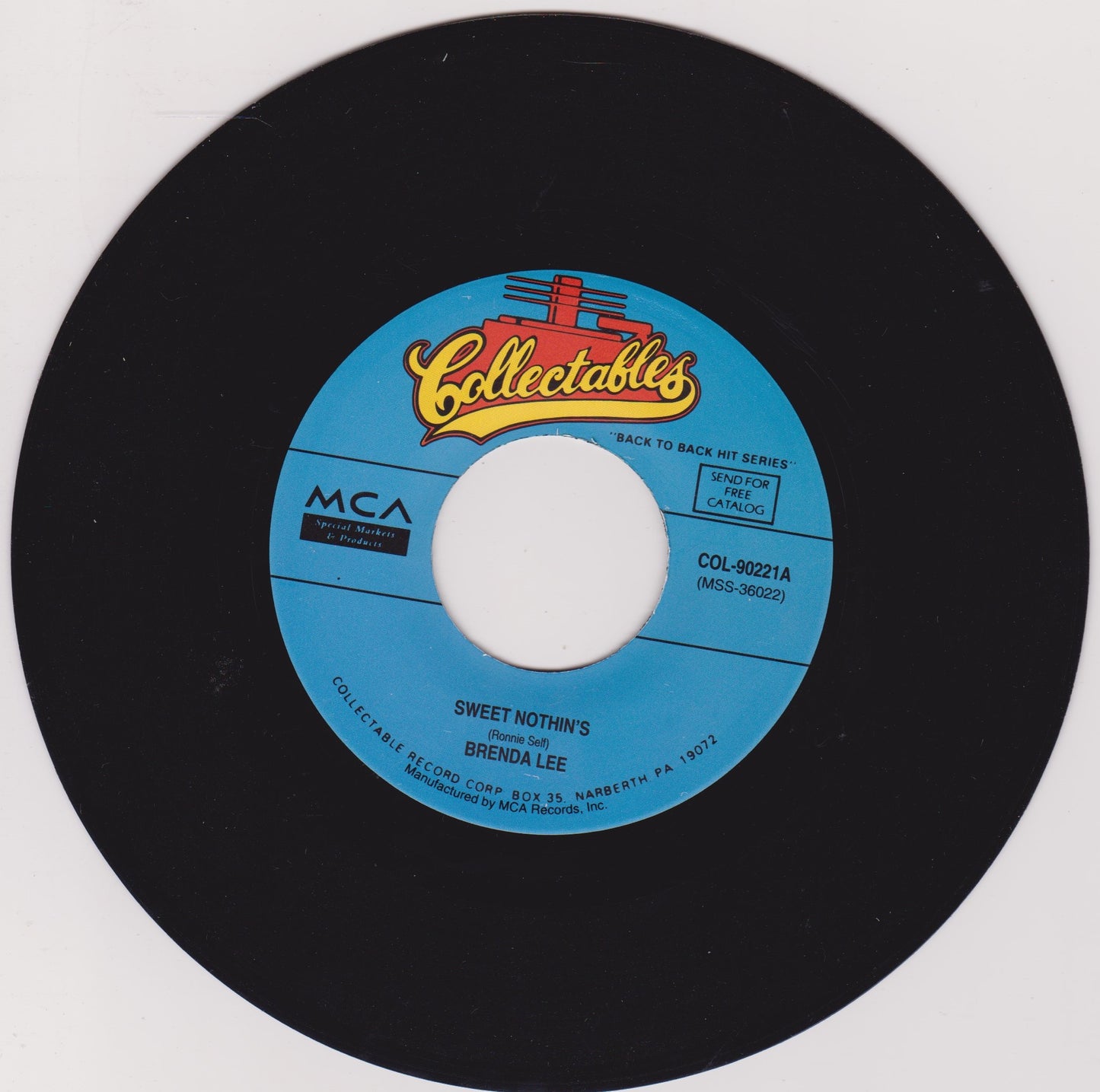 Brenda Lee ‎– Sweet Nothin's / I Want To Be Wanted 7" US vinyl single VG/VG jukebox