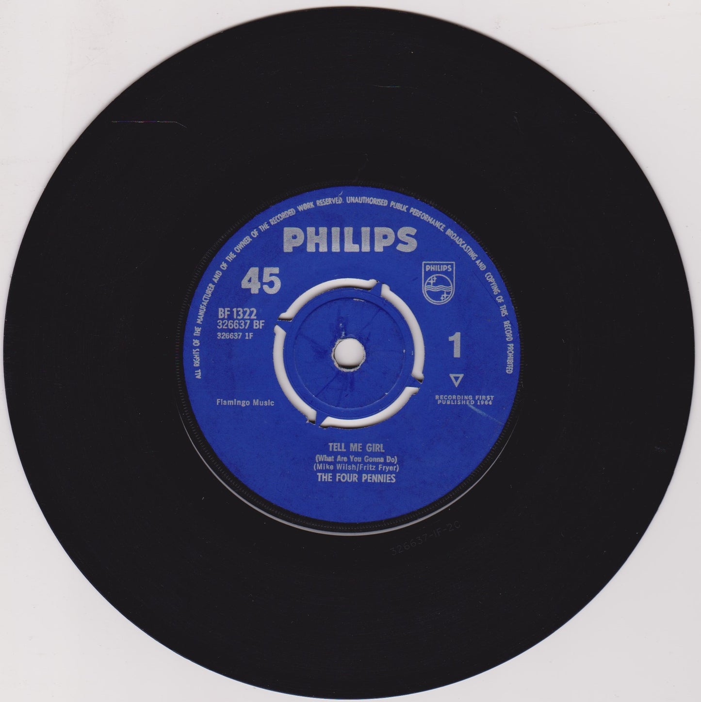 The Four Pennies ‎– Tell Me Girl (What Are You Gonna Do) 7" vinyl single VG/VG