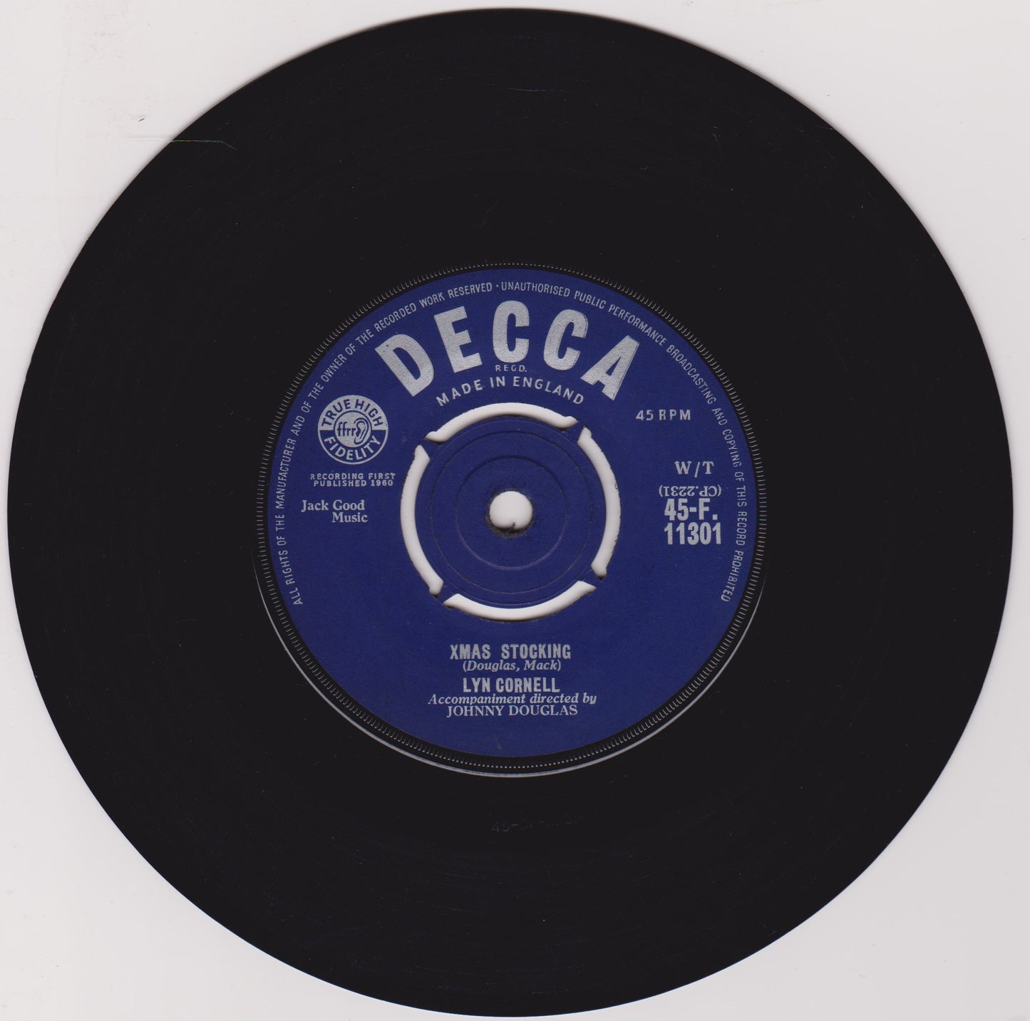 Lyn Cornell - The Angel and the Stranger / Xmas Stocking 7" vinyl single VG/G+