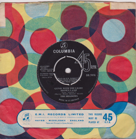 The Shadows – Genie With The Light Brown Lamp 7" vinyl single VG/-