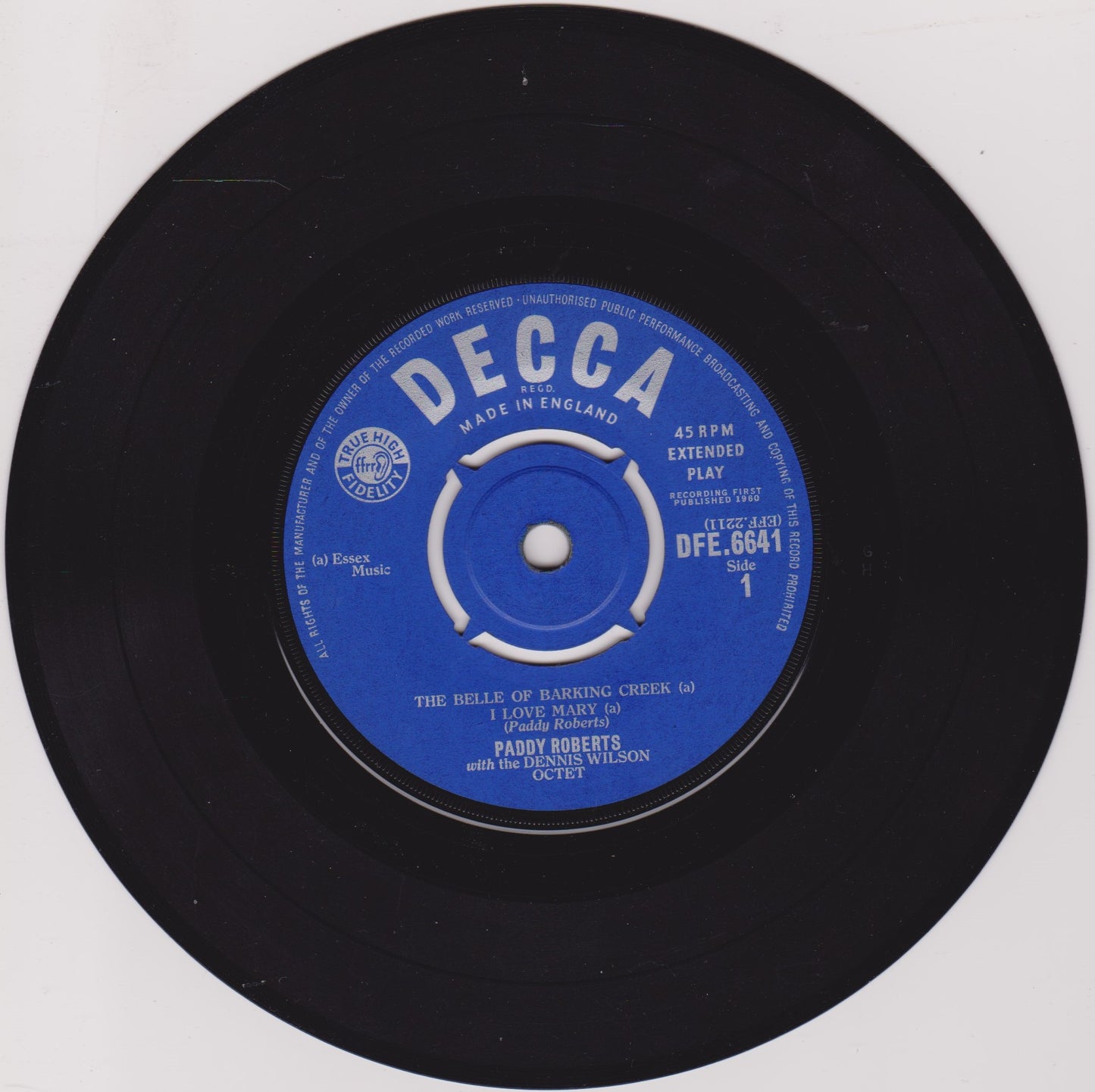 Paddy Roberts - Paddy Roberts Strikes Again (Decca 1960) 7" vinyl P/S EP VG/VG