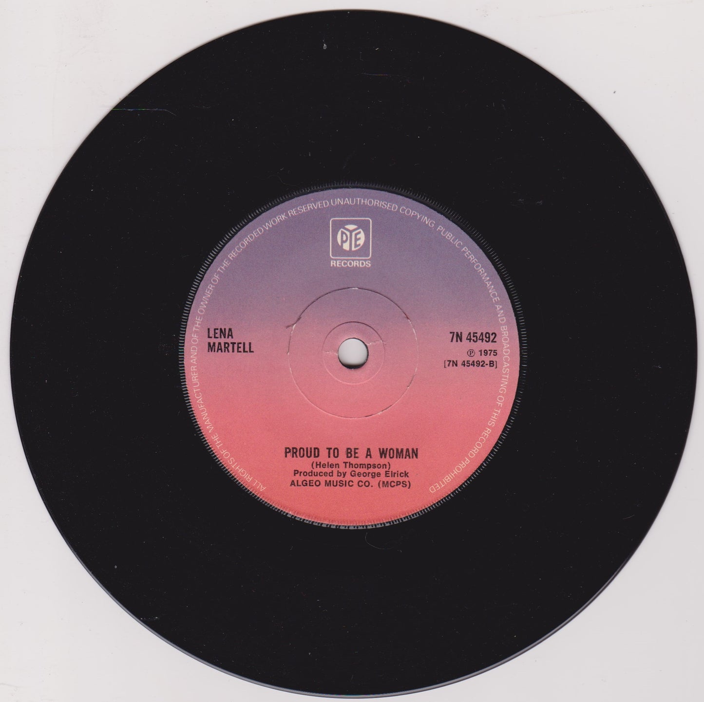 Lena Martell ‎– After All Is Said And Done (Pye 1975) 7" vinyl single VG/VG