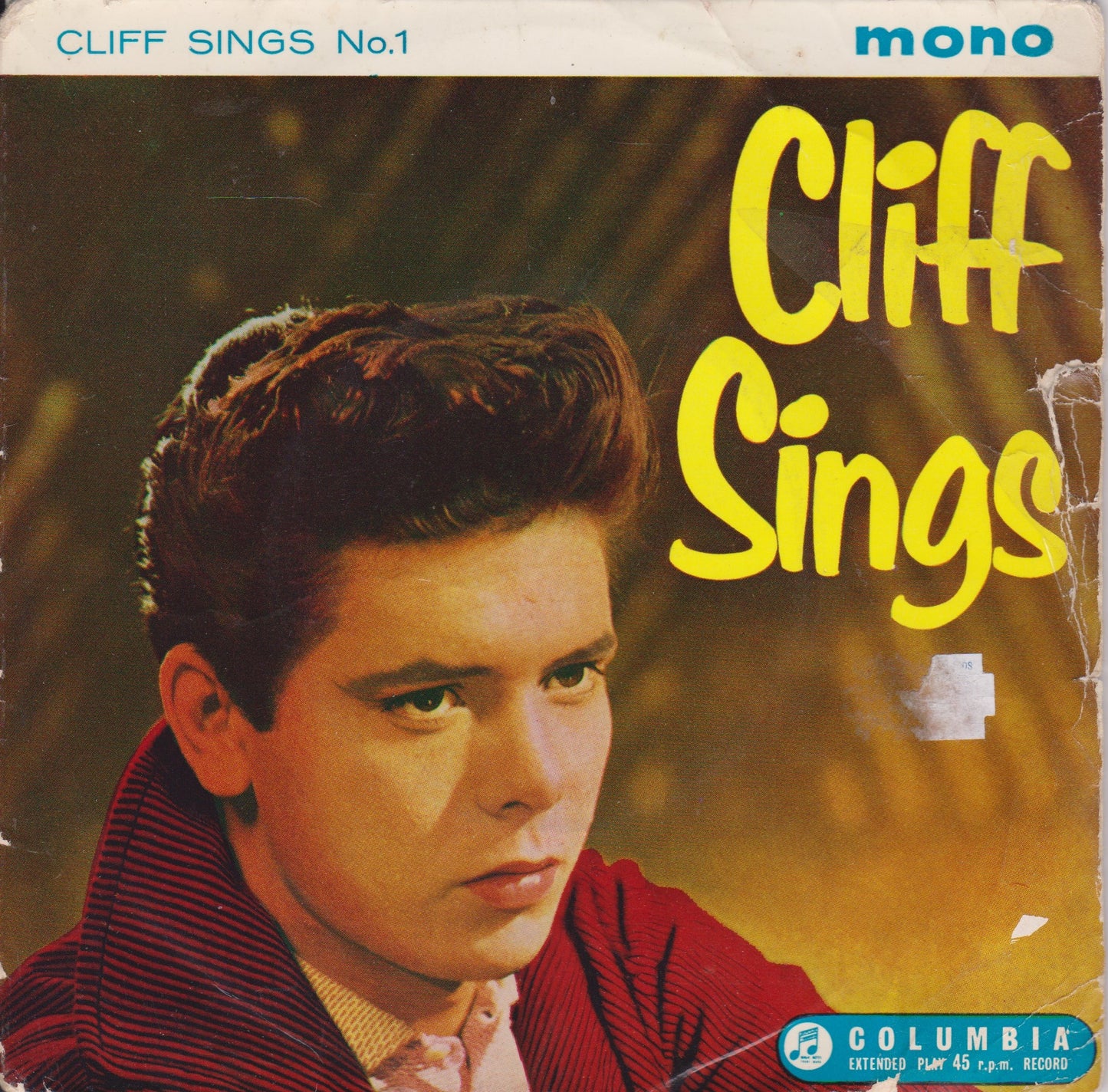 Cliff Richard & The Shadows - Cliff Sings No.1 (1959) 7" vinyl P/S EP VG/G+