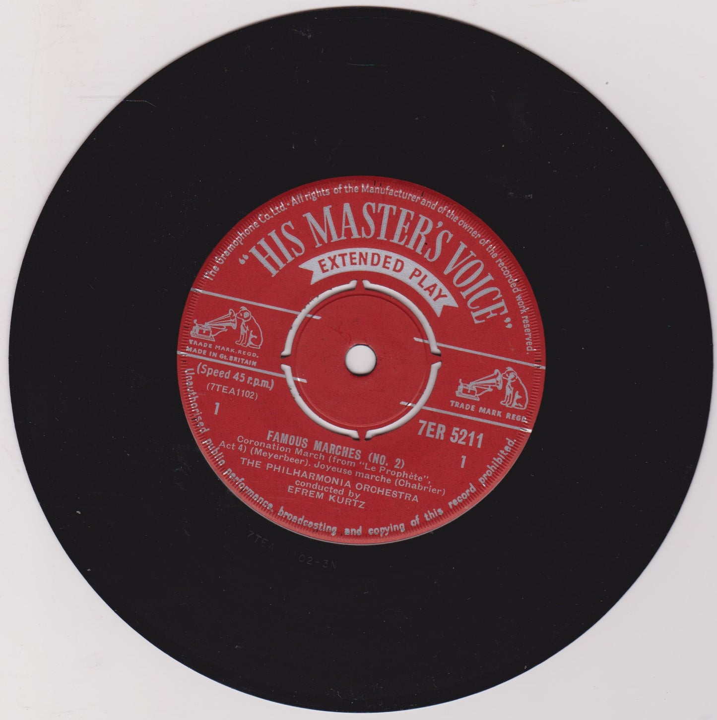 Efrem Kurtz / The Philharmonia Orchestra – Famous Marches (No. 2) 7" vinyl P/S EP VG/VG