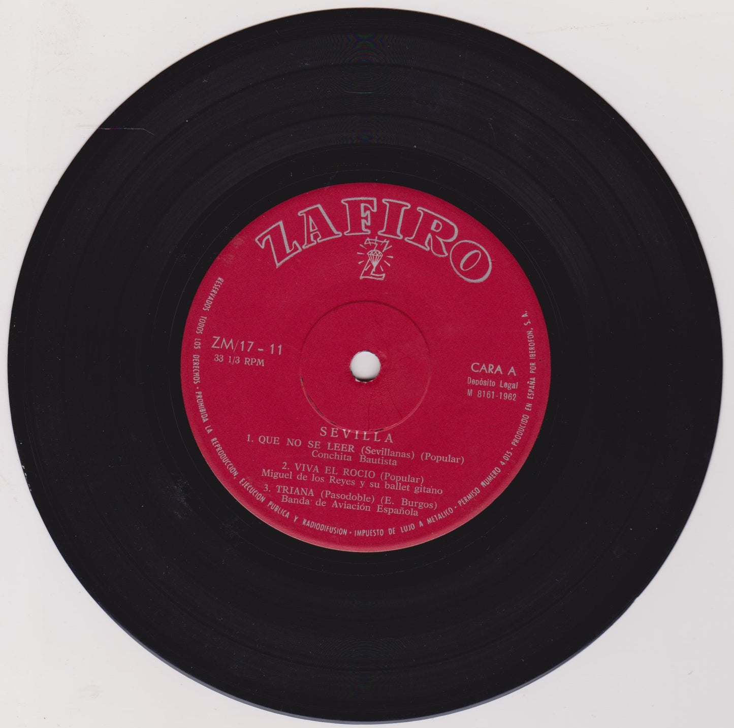 Various ‎– Sevilla (Zafiro) 7" vinyl P/S EP VG/VG