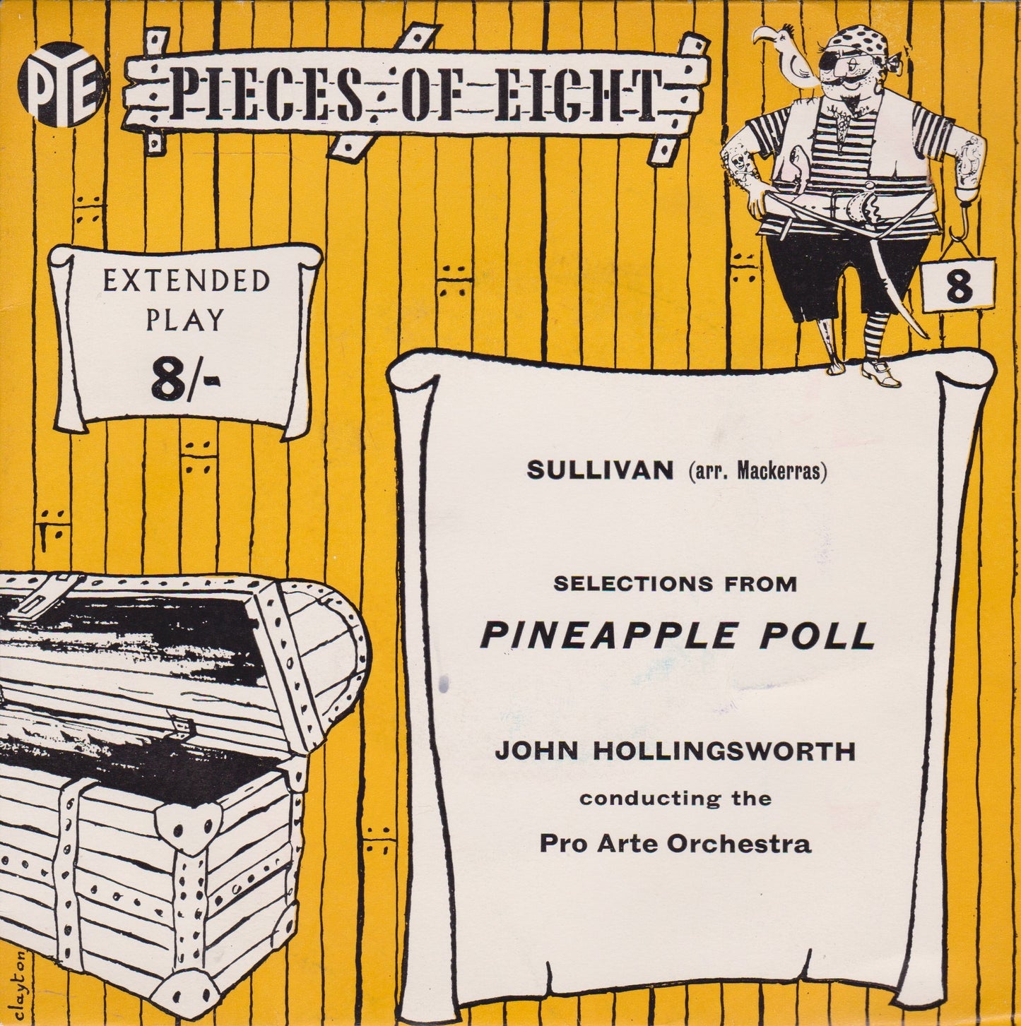 Sullivan, Hollingsworth, Pro Arte Orchestra – Selections From Pineapple Poll 7" vinyl P/S EP VG/VG