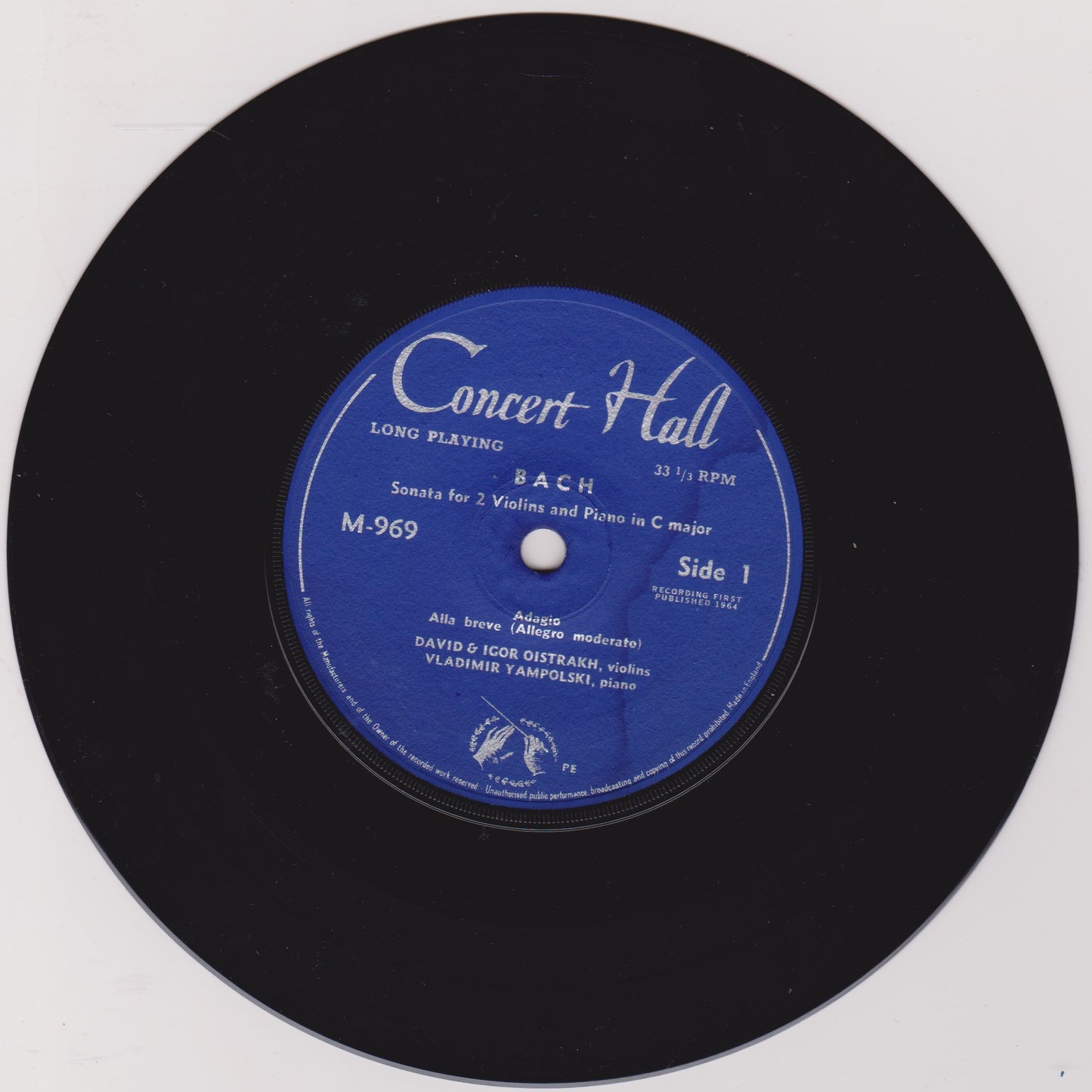 David & Igor Oistrakh - J.S. Bach – Sonata For 2 Violins 7" vinyl P/S EP VG/G+