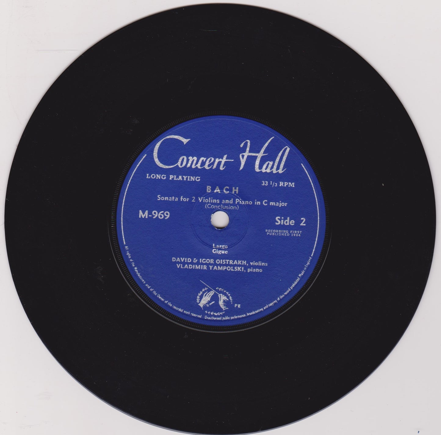 David & Igor Oistrakh - J.S. Bach – Sonata For 2 Violins 7" vinyl P/S EP VG/G+