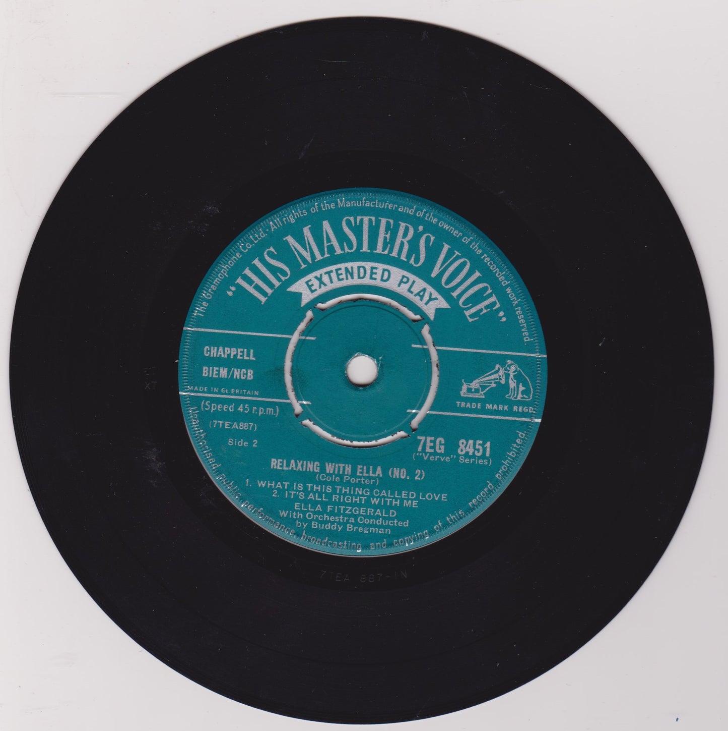 Ella Fitzgerald ‎– Relaxing With Ella (No. 2) (HMV 1959) 7" vinyl EP VG/-