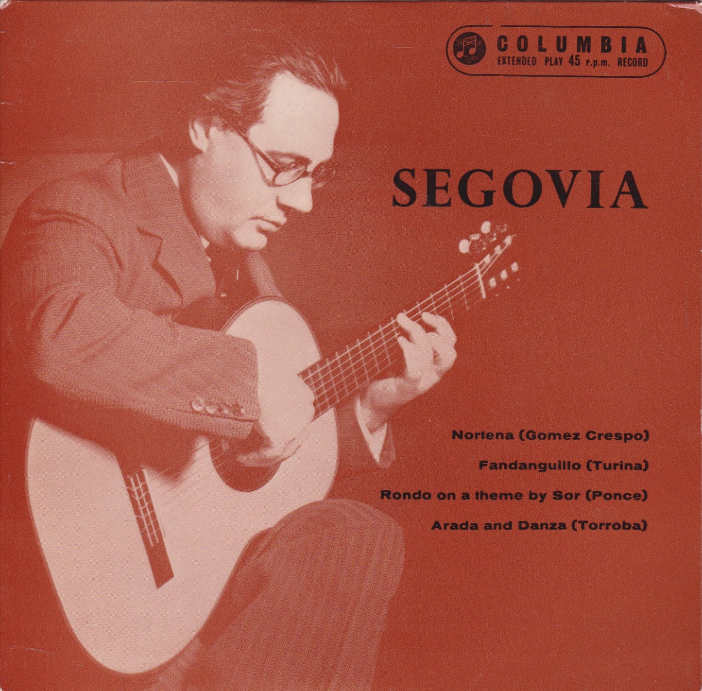 Andres Segovia – Segovia (Columbia) 7" vinyl P/S EP VG/VG