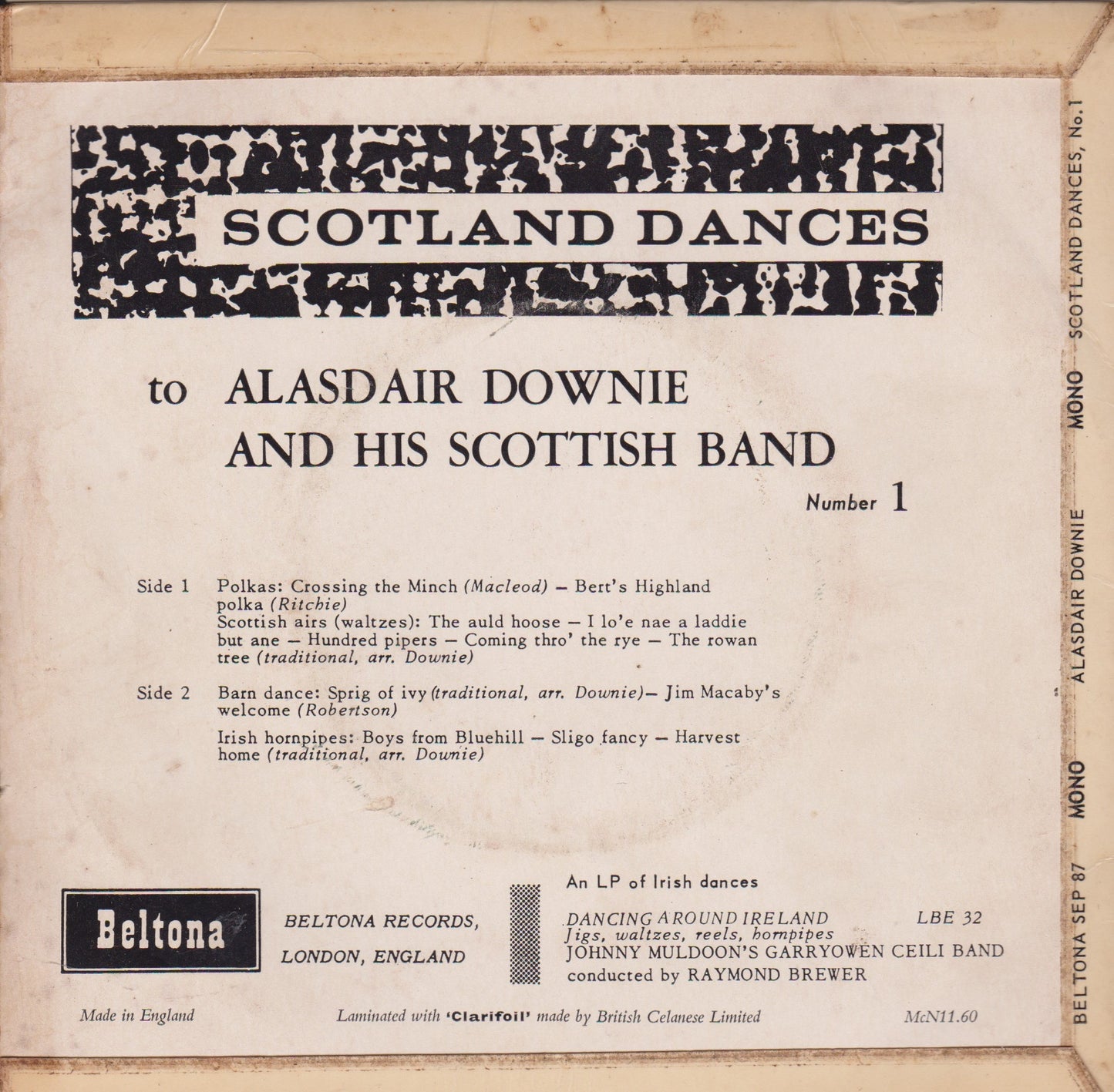 Alasdair Downie And His Scottish Band – Scotland Dances No. 1 7" vinyl P/S EP G+/VG