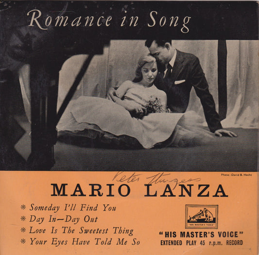 Mario Lanza – Romance In Song (HMV 1956) 7" vinyl P/S EP VG/VG
