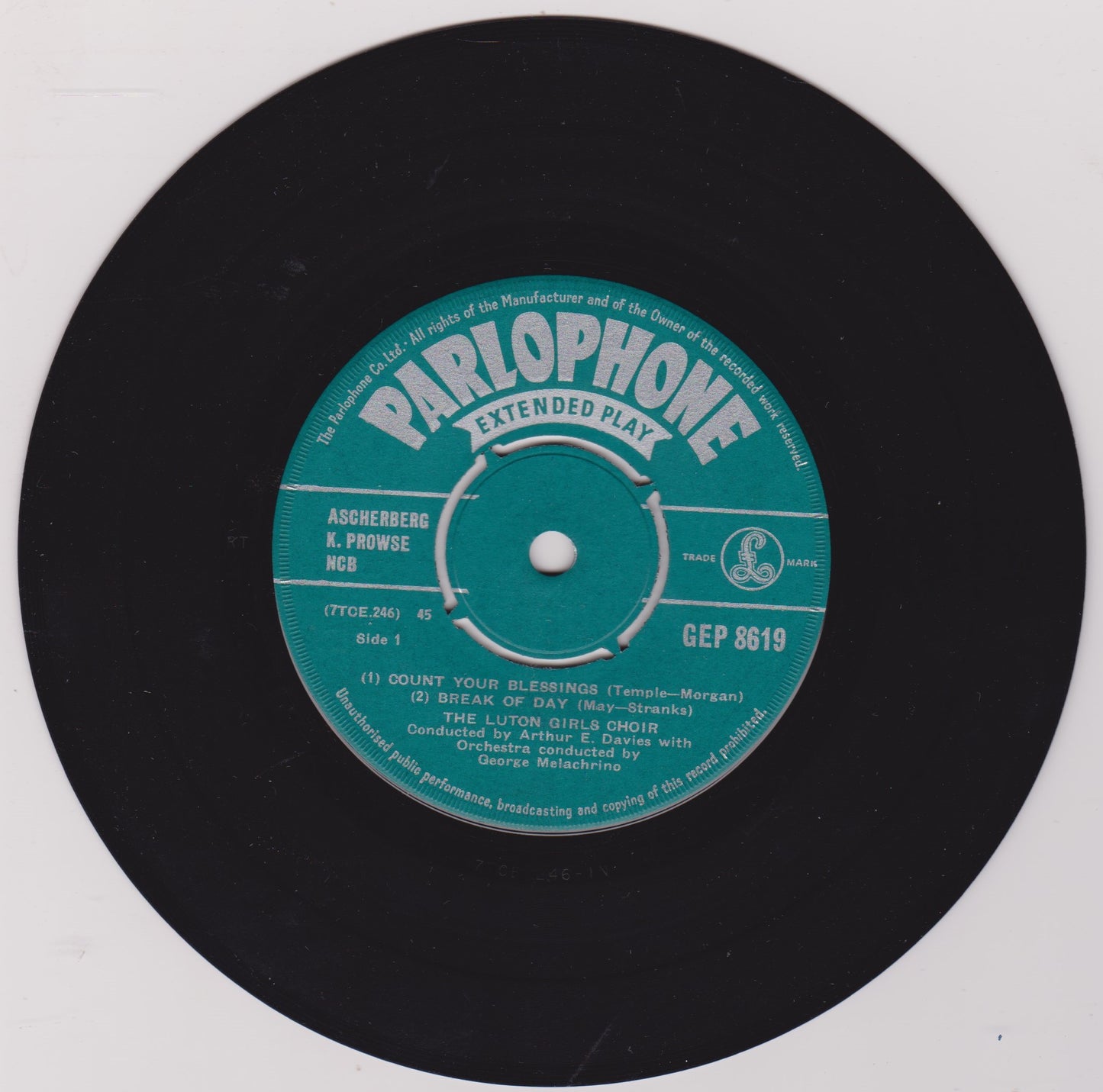 Luton Girls' Choir / George Melachrino – Maidens In Melody (Parlophone 1957) 7" vinyl P/S EP VG/VG