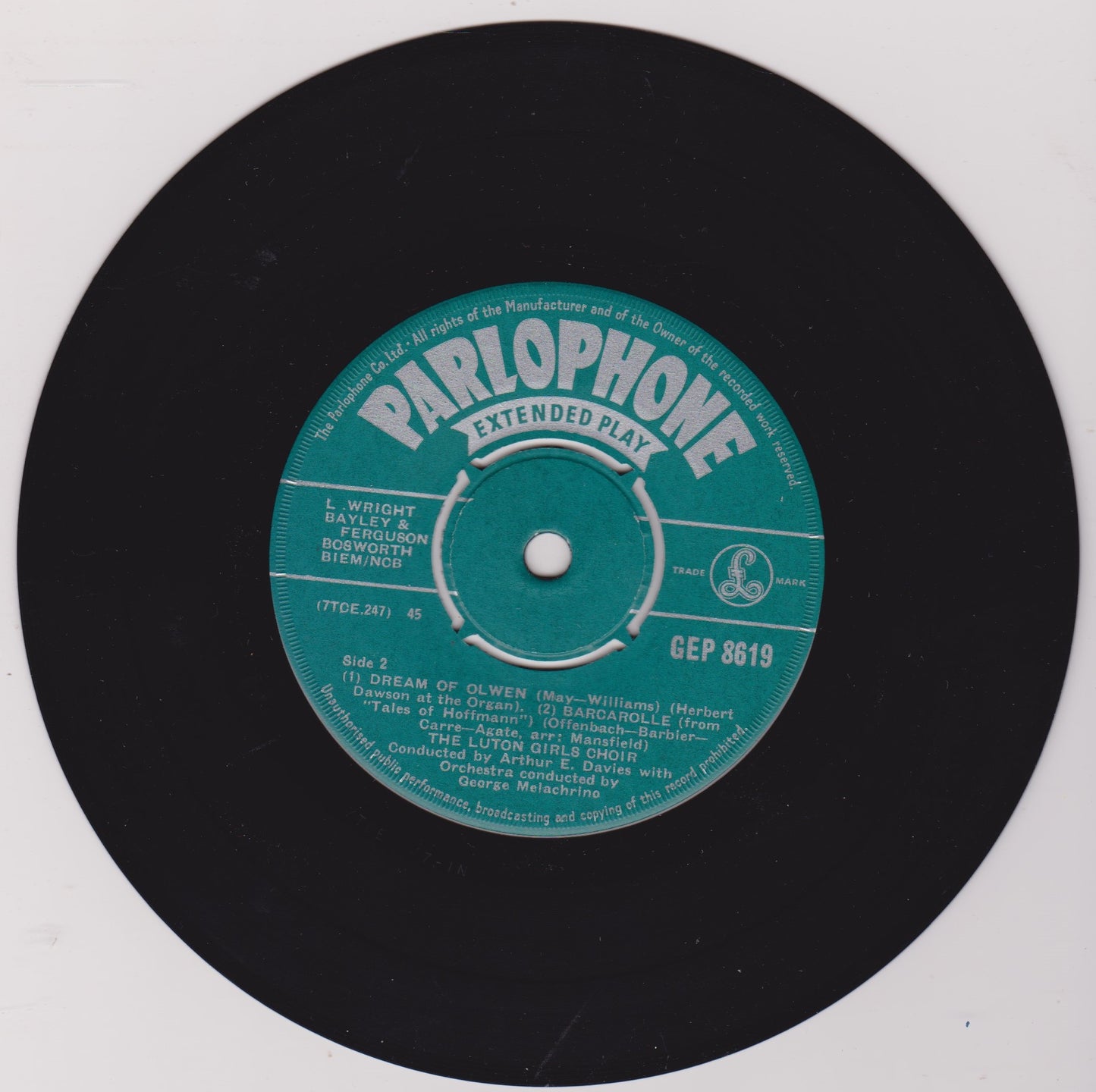Luton Girls' Choir / George Melachrino – Maidens In Melody (Parlophone 1957) 7" vinyl P/S EP VG/VG