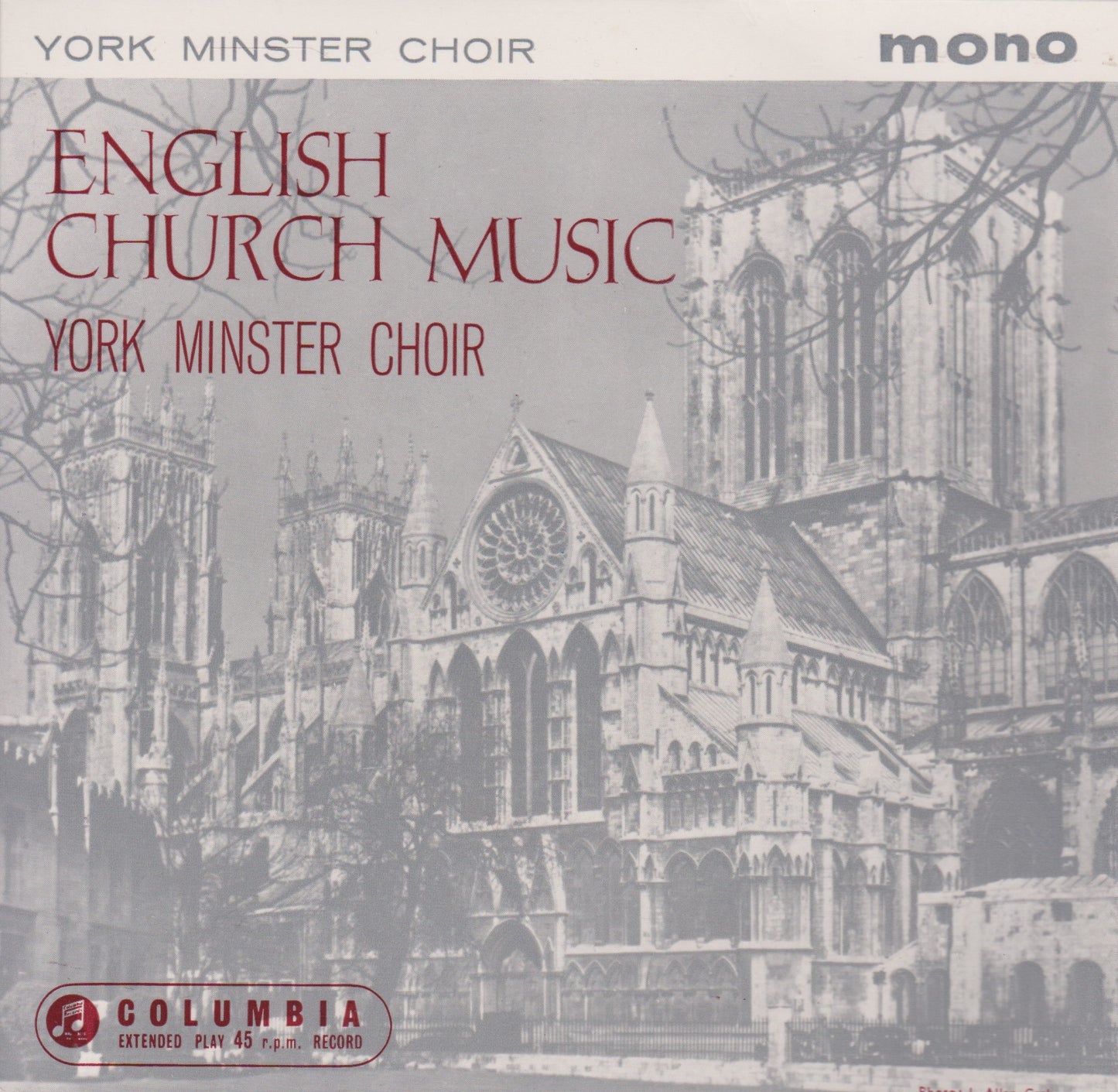 York Minster Choir ‎– English Church Music (HMV) 7" vinyl P/S EP VG/VG