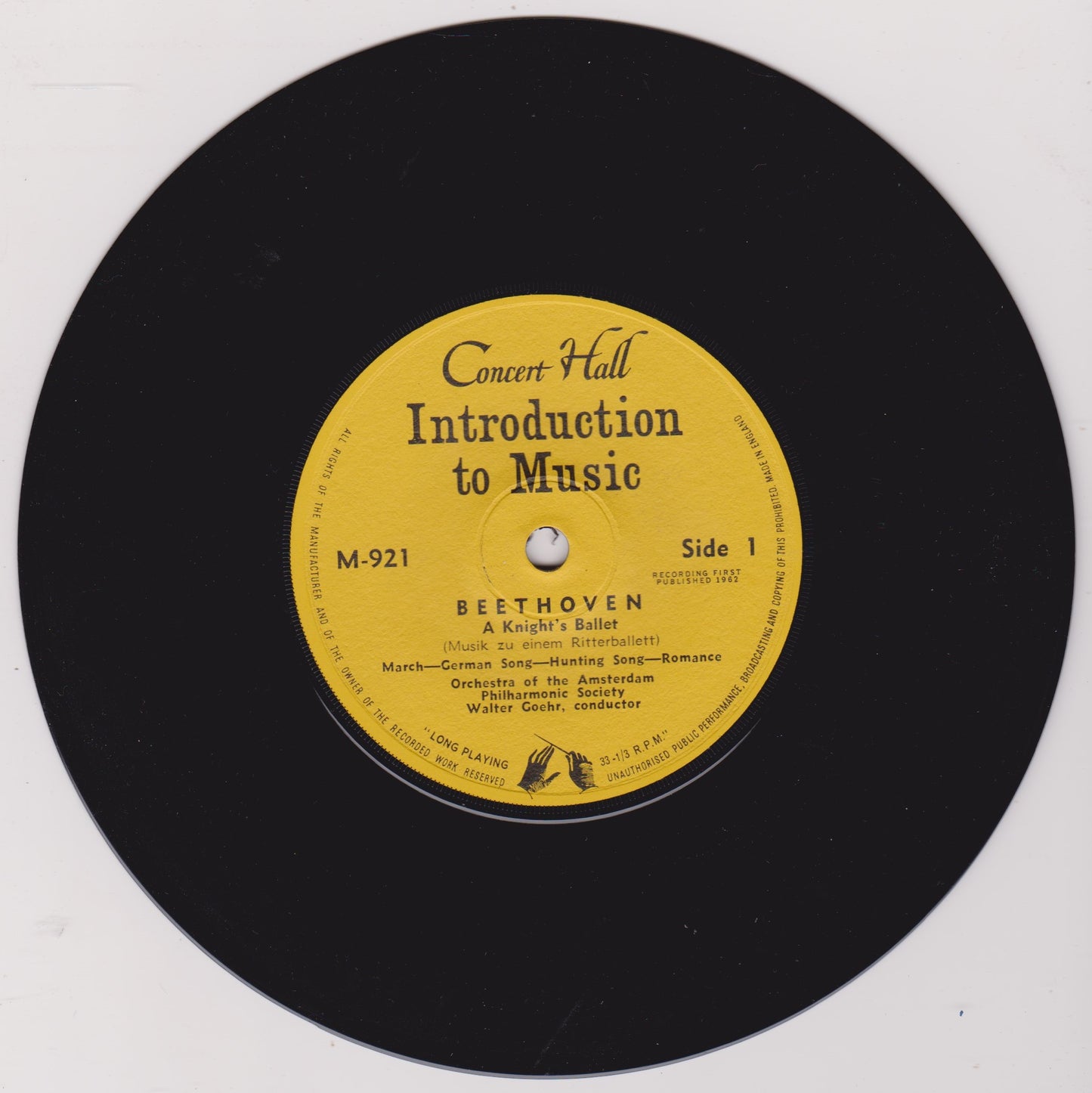 Beethoven, The Orchestra Of The Amsterdam Philharmonic Society ‎– A Knight's Ballet 7" vinyl P/S EP VG/VG