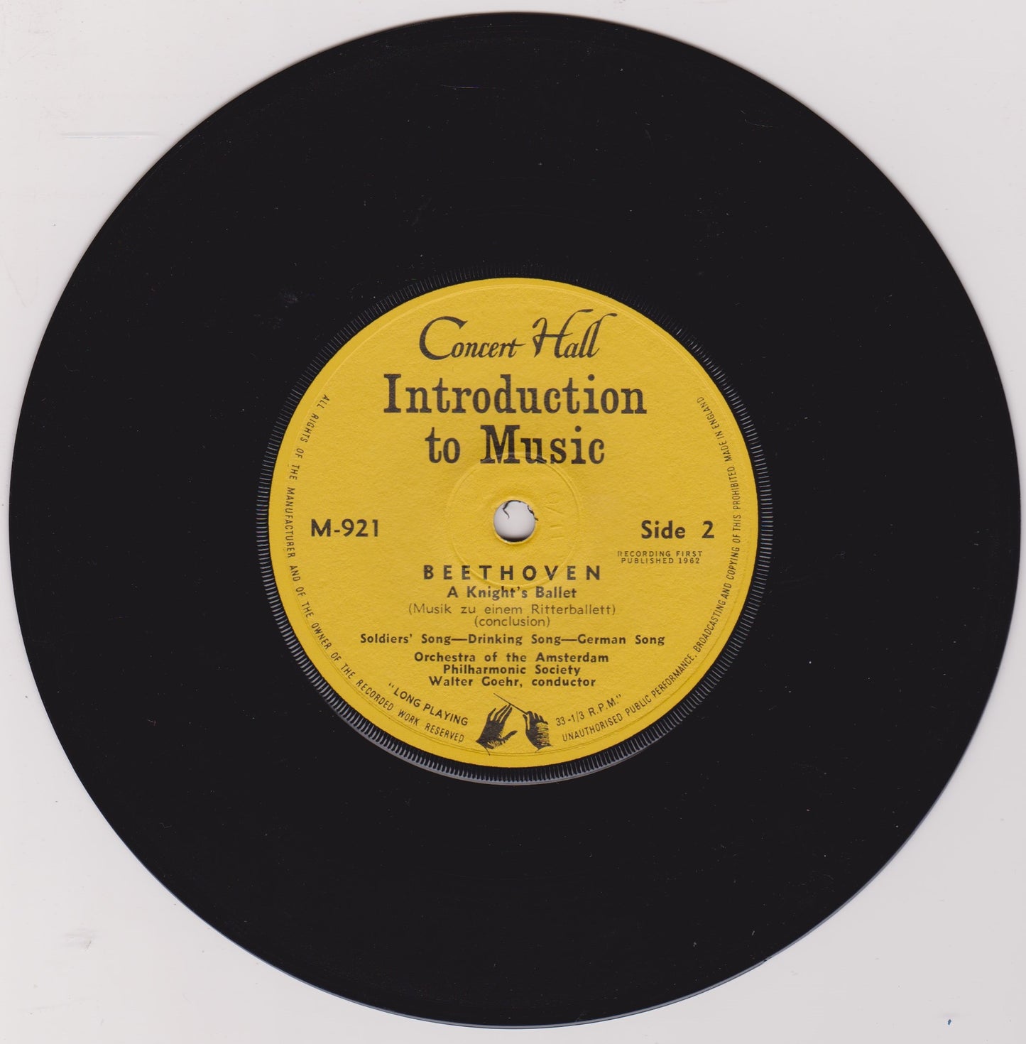 Beethoven, The Orchestra Of The Amsterdam Philharmonic Society ‎– A Knight's Ballet 7" vinyl P/S EP VG/VG