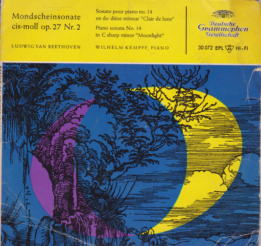 Beethoven, Kempff – Mondscheinsonate Cis-moll Op.27 Nr. 2 7" vinyl P/S EP G/G+ German