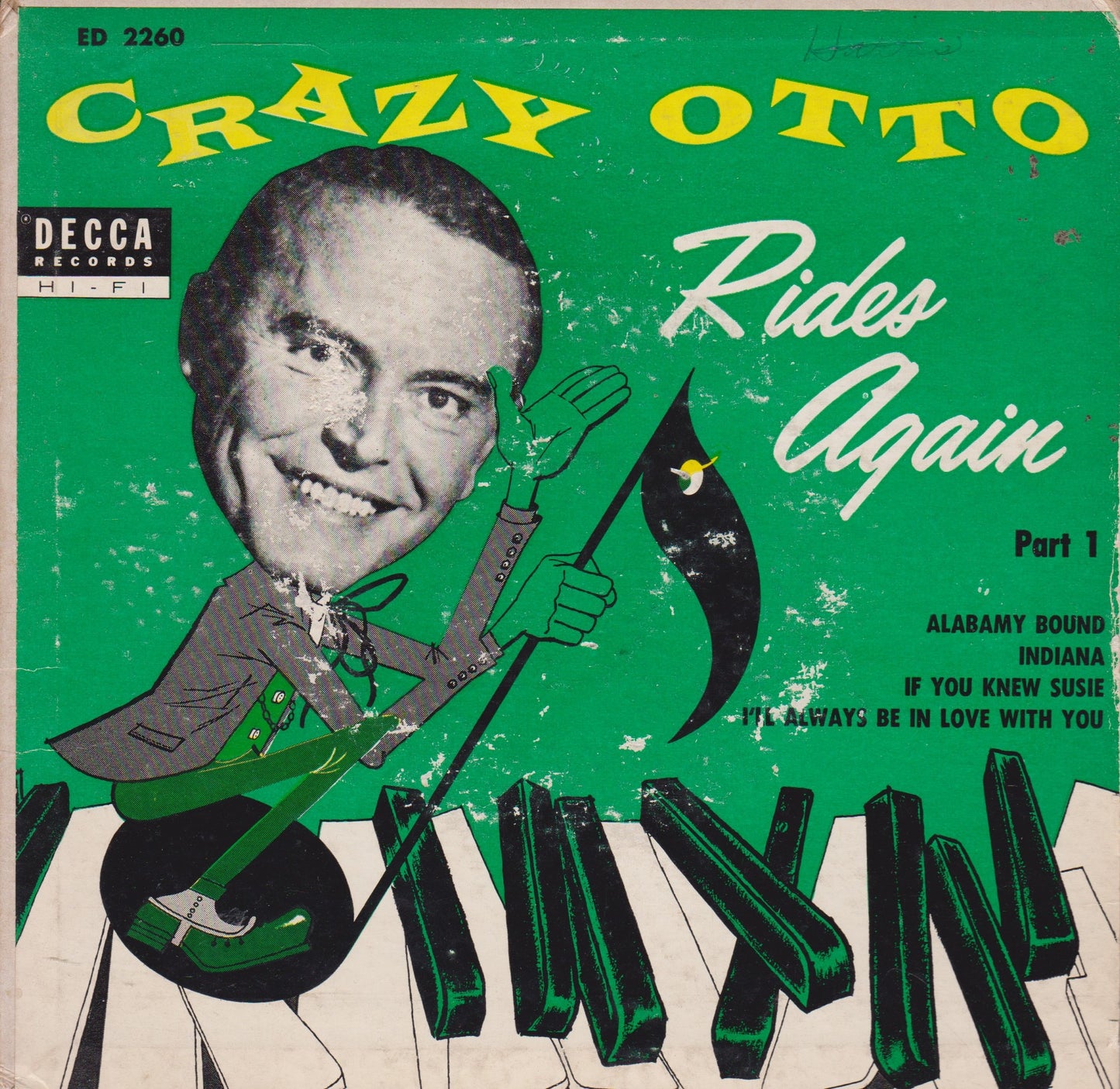 Crazy Otto – Crazy Otto Rides Again: Part 1 (Decca 1956) 7" vinyl P/S EP VG/VG US jukebox