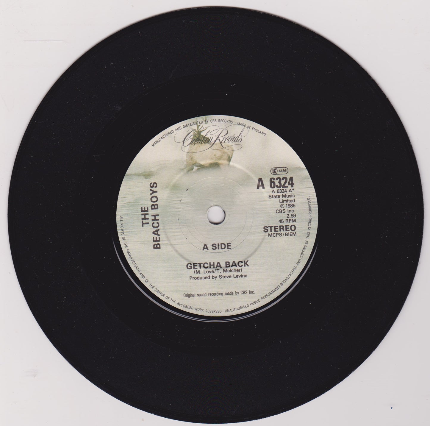 The Beach Boys – Getcha Back (Caribou 1985) 7" vinyl P/S single VG/VG