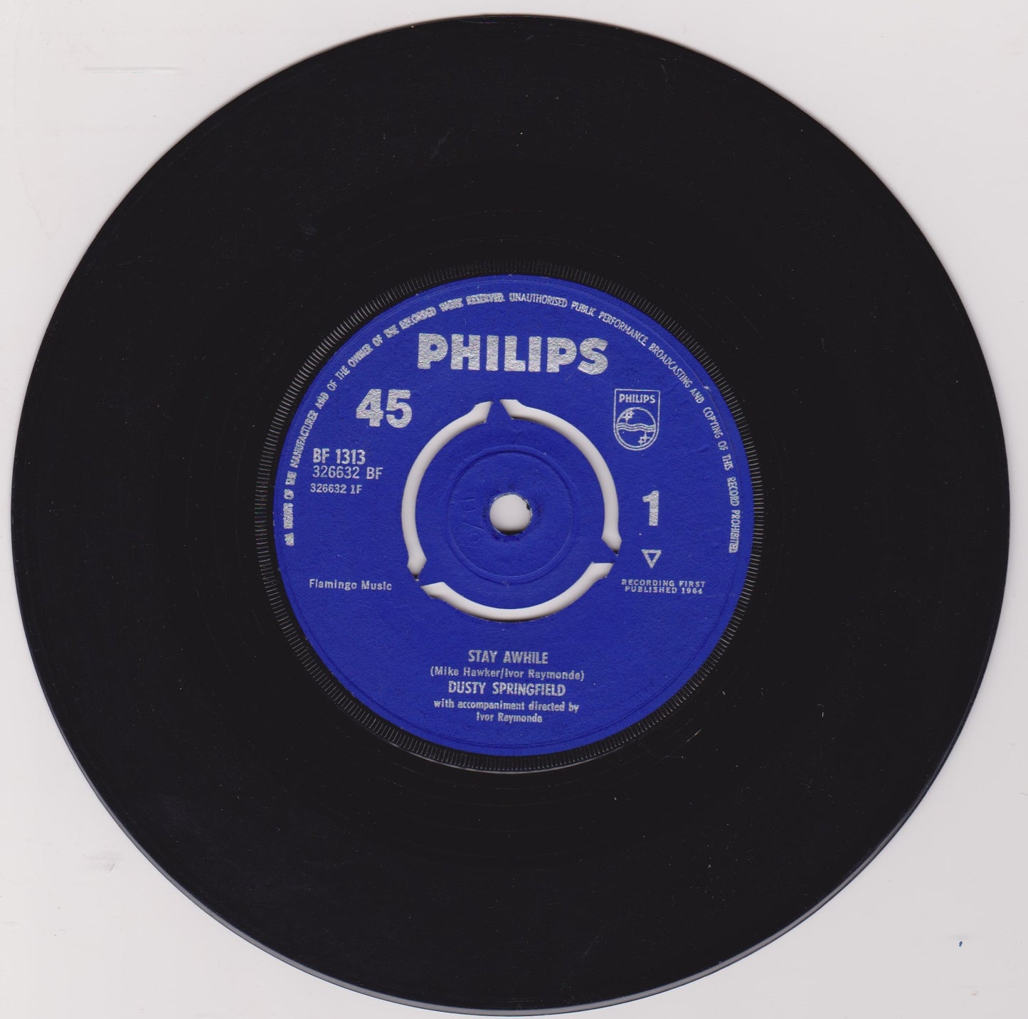 Dusty Springfield ‎– Stay Awhile (Philips 1964) 7" vinyl single VG/-