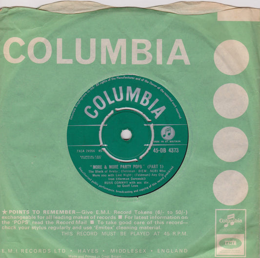 Russ Conway – More & More Party Pops (Columbia, 1959) 7" vinyl EP VG/VG