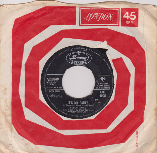 Lesley Gore – It's My Party (Mercury 1963) 7" vinyl single G/- jukebox