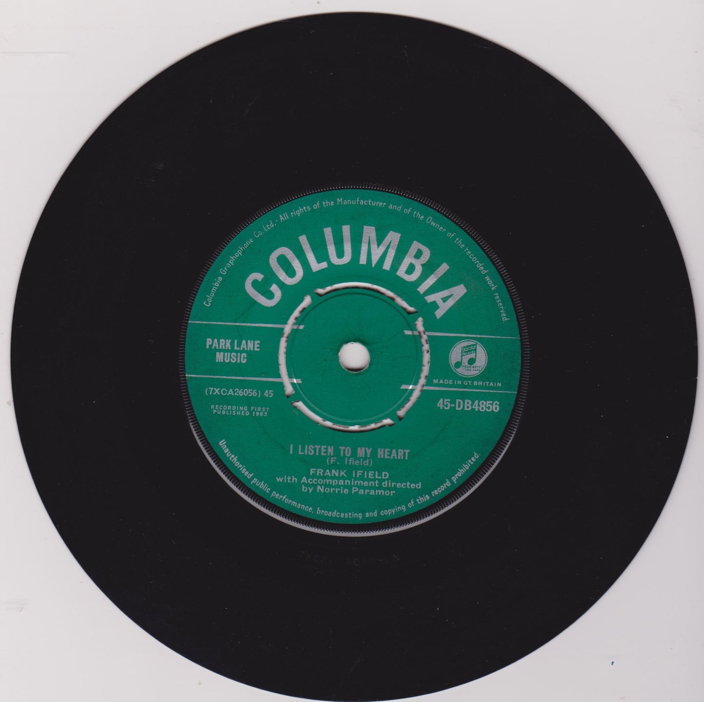 Frank Ifield – I Remember You (Columbia, 1962) 7" vinyl single VG/VG