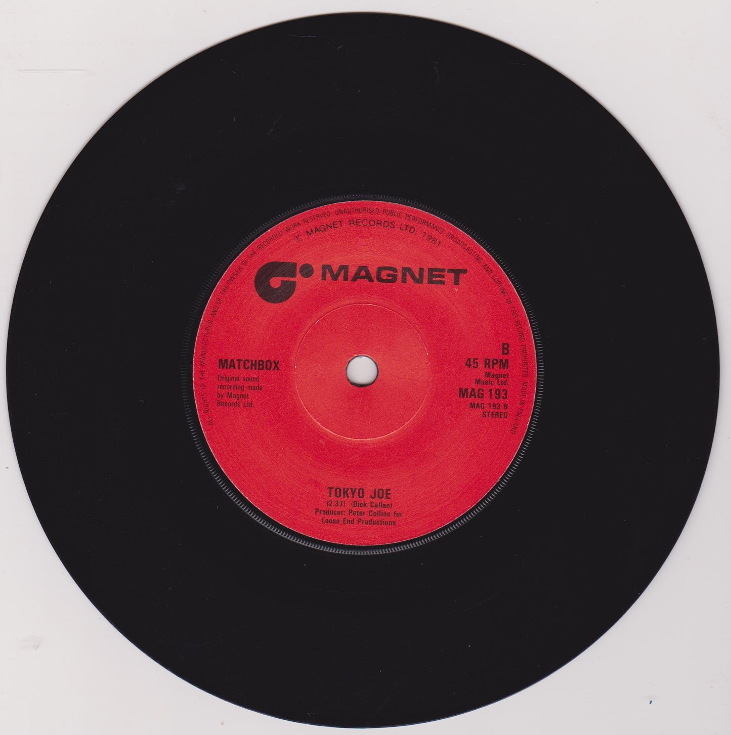 Matchbox ‎– Babe's In The Wood (Magnet 1981) 7" vinyl single VG/-