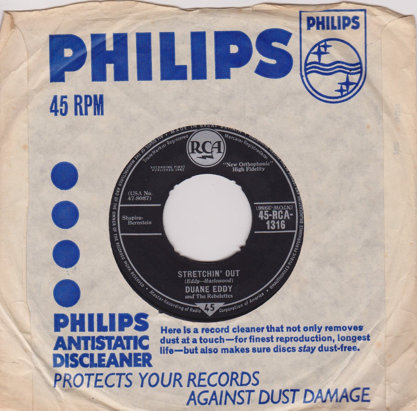 Duane Eddy – (Dance With The) Guitar Man (RCA 1962) 7" vinyl single VG/- jukebox