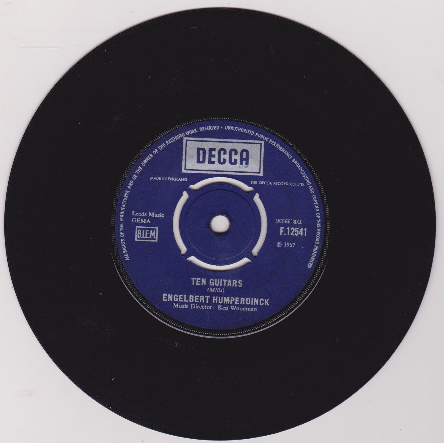 Engelbert Humperdinck – Release Me (Decca, 1967) 7" vinyl G+/-