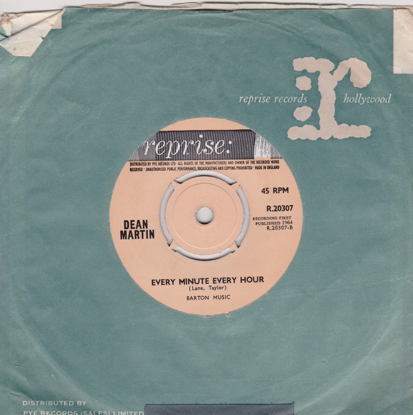 Dean Martin ‎– The Door Is Still Open To My Heart (Reprise 1964) 7" vinyl single VG/VG