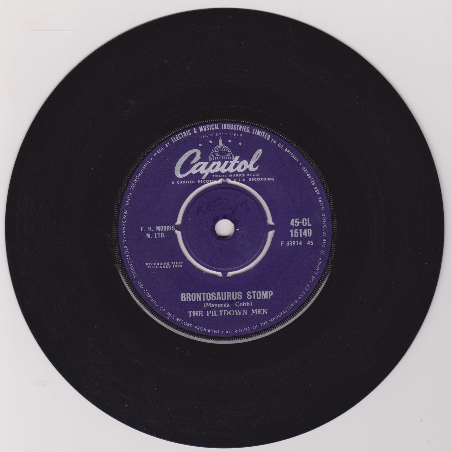 The Piltdown Men – McDonald's Cave (Capitol 1960) 7" vinyl single VG/VG