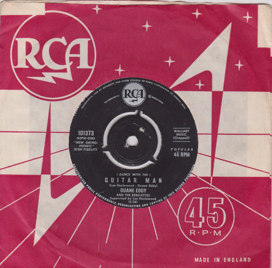 Duane Eddy – (Dance With The) Guitar Man (RCA 1962) 7" vinyl single VG/VG Australia